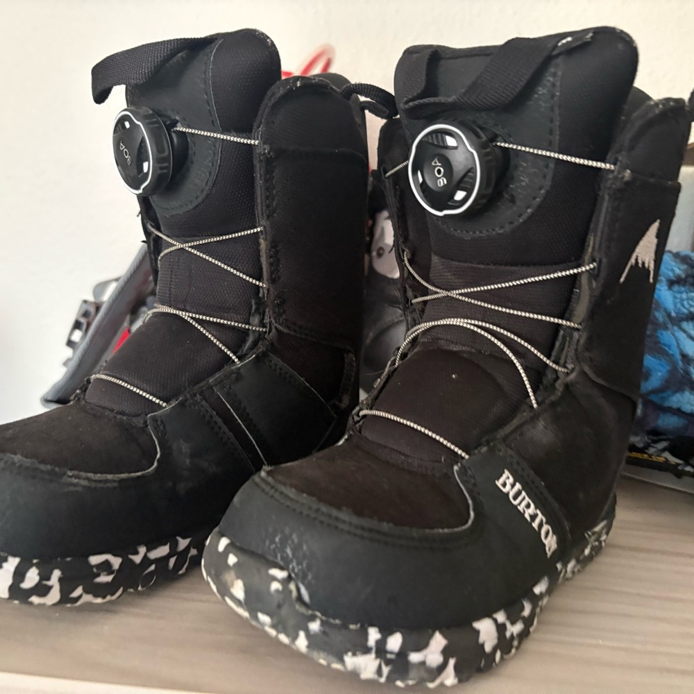 Burton Kids Black and White Snow Boots